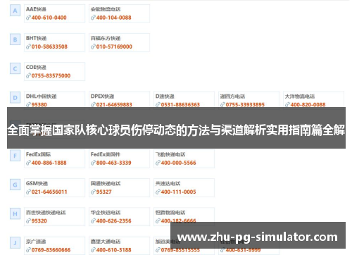 全面掌握国家队核心球员伤停动态的方法与渠道解析实用指南篇全解 全面掌握国家队核心球员伤停动态的方法与渠道解析实用指南篇全解